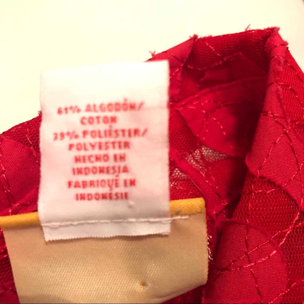 Ruby Rd. Red Sheer Button Collar Top - image 4